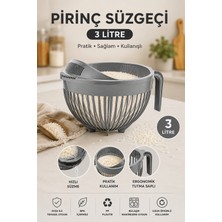 Stile Cucina 3 Litre Pirinç Süzgeci | Çıkarılabilir Kapaklı, PP Plastik, BPA İçermez, Bulaşık Makinesinde Yıkanabilir