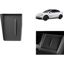 Modi Tesla Model Y Juniper 2025+ Uyumlu Ön Konsol Kablosuz Şarj Pedi Kaymaz Silikon Matı 1 Adet Siyah