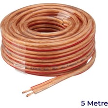 Modi Elektrik Oto Tesisat Kablosu Çiftli Bitişik Kordon Saf Bakır 2X0.75MM 5 Metre Şeffaf