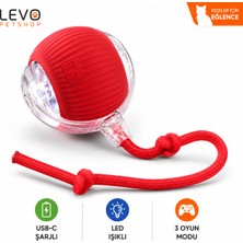 Levo Petshop Akıllı Kedi Oyuncağı USB-C Şarjlı LED Işıklı 3 Modlu Hareketli Kuyruklu İnteraktif Kedi Topu