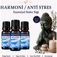 Harmoni Antistres Esansiyel Uçucu Koku 3x10ML Difüzör Esansı Buhurdanlık Yağı ve Oda Kokusu