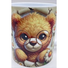 theKAM Gözlüklü Ayıcıklı Kupa Bardak 3d Efekt Ayıcık Teddy