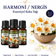 Harmoni Nergis Çiçeği Esansiyel Uçucu Koku 3X10ML Difüzör Esansı Buhurdanlık Yağı ve Oda Kokusu