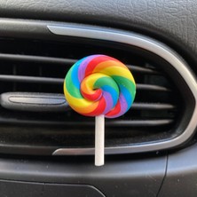Modi Lolipop Şeker Figürlü Klima Havalandırma Izgara Süsü Klips Oto Kokusu Mavi Kırmızı