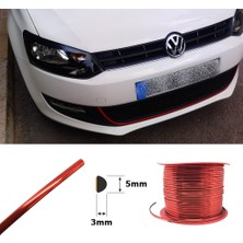 Modi Yapışkanlı Nikelaj Şerit Bant Çıta 5mm 5 Metre Parlak Kırmızı