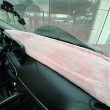 Modi Yumuşak Tüylü Oto Torpido Bagaj Üstü Örtü Peluş Halı Pudra Pembe 130X40CM