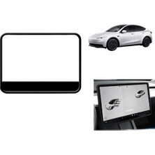Modi Tesla Model 3 Y Standart ve Juniper Uyumlu Multimedya Orta Ekran Kenar Koruyucu Çerçeve Trim 1 Adet Siyah