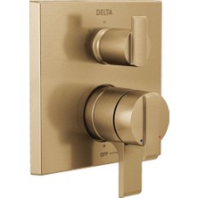 1001 Faucet T27867-CZ Açısal Modern Monitör 17 Serisi Vana 3 Ayar Entegre Duş Trimi, Saptırıcılı,