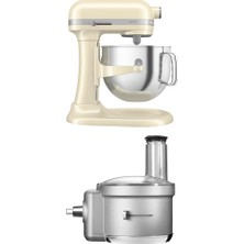 1001 Artisan Kaldırılabilir Kaseli Stand Mikser, Almond Cream, 6,6 L ve Mutfak Robotu AKSESUARI-5KSM2F