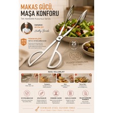Transformacion Makas Servis Maşası 25 cm Paslanmaz Çelik Salata Pasta Börek Ikram Maşası Oluklu Süzgeçli 723418