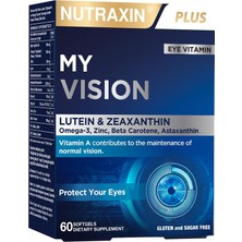 1001 My Vision | Lutein, Zeaksantin, Vitamin C, E, Çinko ve Selenyum | 60 Tablet | Şeker ve Gluten Iç