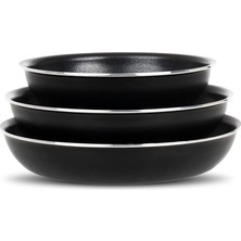1001 All-In-One Titanium 4 Parça Set: 20-24-28CM Tava 1 Adet Özel Sap