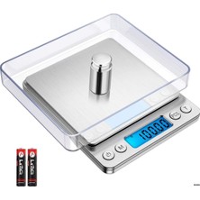 1001 Dijital Hassas Terazi – 3 Kg/0.1g LCD Ekranlı, Şeffaf Kapaklı, Paslanmaz Çelik Platform, Takı