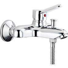 1001 Viva Banyo Bataryası A41045, Duvardan Montaj, Krom, Seramik Kartuşlu, Pirinç Gövde