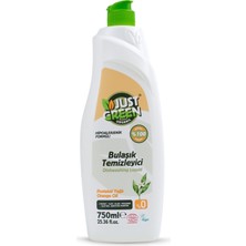 1001 Just Green Organic Bitkisel Elde Bulaşık Deterjanı Portakal Yağlı, Ecocert Organik Sertifikalı