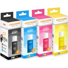 1001 Canon Gı 490 Için 4 Renk Mürekkep Seti 1X140 ml 3X70 ml