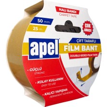 1001 Çift Taraflı Film Bant (Halı Bandı) Askılı Karton 50 mm x 25 M Şeffaf