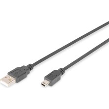 1001 Assmann AK-300108-010-S USB 2.0 Bağlantı Kablosu, A Tipinde - Mini B (5 Pimli) M/m, 1.0m, USB 2.0