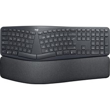 1001 K860 Ergo Gelişmiş Ergonomik Kablosuz Klavye, Bilek Desteği, Bluetooth ve USB Bağlantılı, Sess