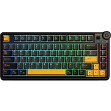 1001 AU75 3 Modlu Rgb Hot Swap Mekanik Tkl Seiya Switch Kablosuz Makrolu Klavye Siyah
