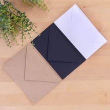 1001 Standart Zarf Seti, 13X18 cm 15 Adet (Kraft-Beyaz-Siyah)
