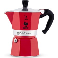 1001 0004943 Moka Express Espresso Kahve Pişiricisi 6 Kişilik Rossa, Kırmızı