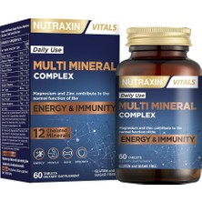 1001 Multi Mineral Complex | 12 Mineral Içeren Takviye | Vegan | 60 Tablet | Kalsiyum, Magnezyum, Çink