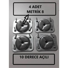 1001 Hamadex Açılı Metal Bağlantı Aparatı, M8 Vida Girişli, 4 Adet, Mobilya Montaj Aparatı, Masa