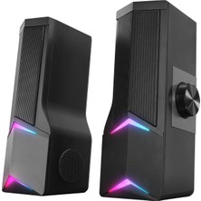 1001 Elegant X10 2.0 Bluetooth'lu Rms 3W*2 Rgb Işıklı Multimedia USB 5V 45DB Gaming Oyuncu Speaker
