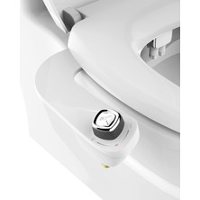 1001 Slimedge Basit Bide Tuvalet Takımı, Beyaz, Çift Nozzle, Taze Su Sprey, Elektriksiz, Kolay Montaj