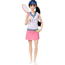 1001 Sonsuz Hareket™ Tenisçi Bebek Barbie Tenisçi Bebek ve Aksesuarları, Raketi ve Topuyla Tenisçi