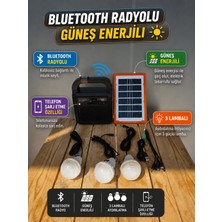 Aradığın Burada Bt Radyolu 3 Güçlü Ampullü Güneş Enerjili Aydınlatma Seti