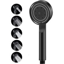 1001 5 Fonksiyonlu Turbo Fan Duş Başlığı – Siyah, Yüksek Basınçlı, Su Tasarruflu, Masaj & Yağ