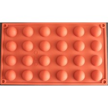 1001 Silikon Mini Yarım Küre Kalıp Kahverengi ECMELNM499