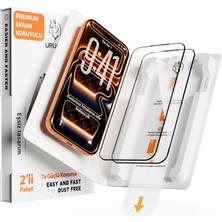 1001 Premium iPhone 16 Pro Max Ekran Koruyucu 2'li Paket, Ultra Hd Netlik & Ince Siyah Çerçeve, 9h+ K�