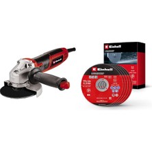 1001 Tc-Ag 115/750, Avuç Taşlama + Einhell Inox Kesici Disk 115X1,0 mm 5 Adet