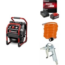 1001 Sılenzzo 18/160, Akülü Kompresör + 18V 5,2 Ah Pxc Starter-Kit (Başlangıç Seti), Akü ve Şarj