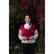1001 Sling -%100 Pamuk - Wrap - Bebek Taşıma Şalı (Kırmızı, 450CM X50CM)