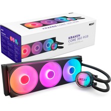 1001 Kraken Core 360 Rgb - Aıo Cpu Sıvı Soğutucu - 360 mm Radyatör - 360 mm Tek Çerçeve Fan - Amd A