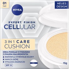 1001 Cellular Expert Finish Cushion Renkli Yüz Bakım Kremi 15ML, SPF15 Güneş Koruyucu, Açık Ton, Ne