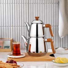1001 Schafer Teehaus Çelik Çaydanlık Takımı 4 Parça-Kahverengi