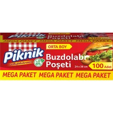 1001 Gıda Ambalaj Buzdolabı Poşeti Orta-Mega 100'LÜ 1536