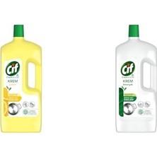 1001 Krem Yüzey Temizleyici Limon Kokulu Yağ ve Kireç Sökücü Leke Çıkarıcı 1500 ml ve Cif Krem