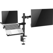 1001 A74L Çift Kol Profosyonel 17"-32" Monitör Tutucu ve Laptop Standı