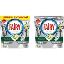 1001 Platinum 72 Yıkama Bulaşık Makinesi Deterjanı Kapsülü/tabletilimon Kokulu & Fairy Platinum 60