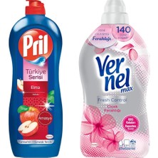 1001 Türkiye Serisi - Amasya Elma Kokulu Elde Yıkama Sıvı Bulaşık Deterjanı (1 x 675 G) + Vernel M