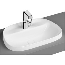 1001 Frame 5696B401-0041 Tezgah Üstü Tv Lavabo, Armatür Bantlı, Vitra Clean, 57 Cm, Mat Beyaz