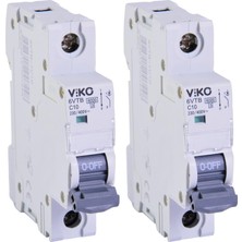 1001 6VTB-1C10 Otomatik Sigorta 6ka C Tipi 1 Kutup 10A (2 Paketi)