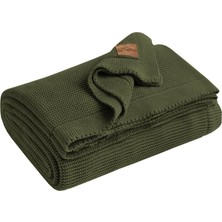 1001 DALISA%100 Organik Türk Pamuğu Koltuk ve Yatak Örtüsü Gots Sertifikalı Boho Vintage Örgü Bat