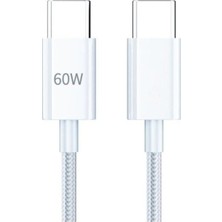 1001 60W Type-C To Type-C Hızlı Şarj ve Data Kablosu 1m Beyaz AZ-B06AB